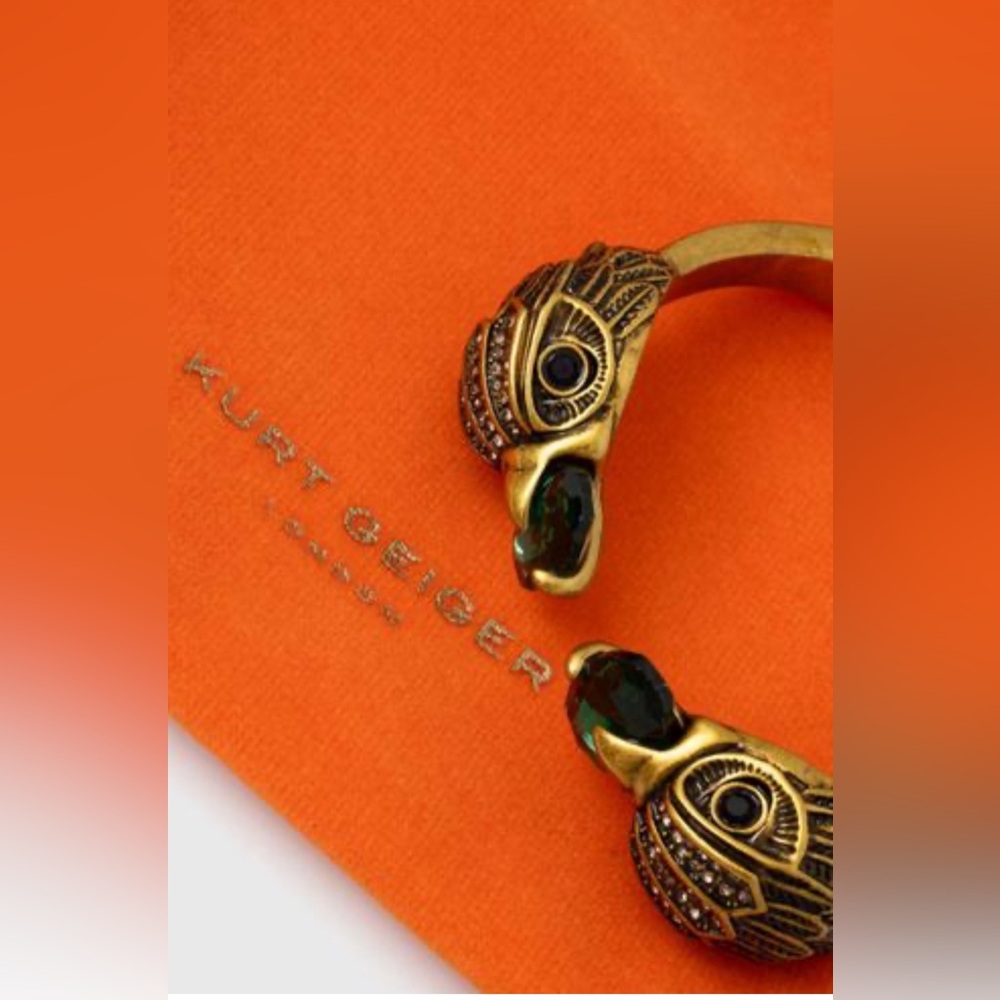 Kurt Geiger Gold and Green Parrot Bracelet - Picture 5 of 7